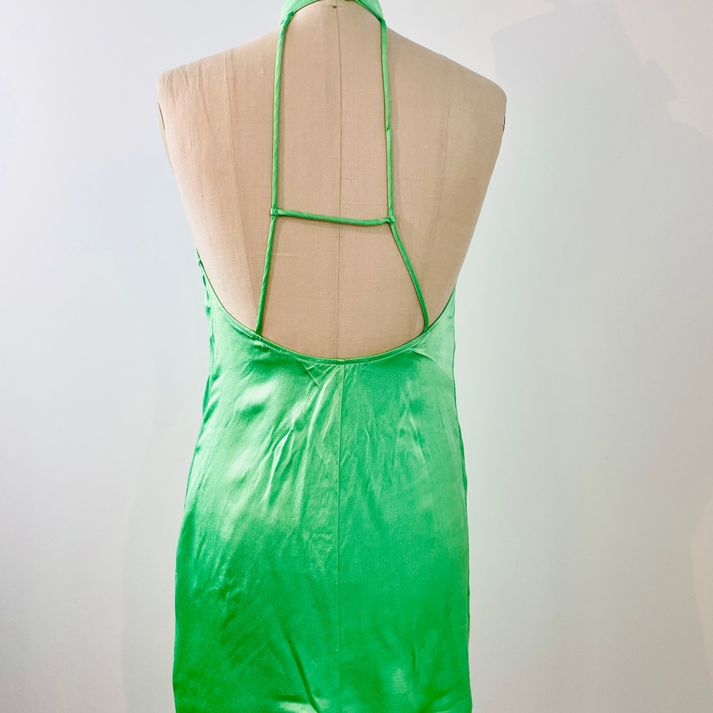 Zara Satin Stretch Mini Dress | Open Back